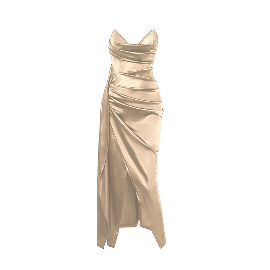 Damen figurbetontes Abendkleid mit asymmetrischem Saum und elegantem Schnitt EB