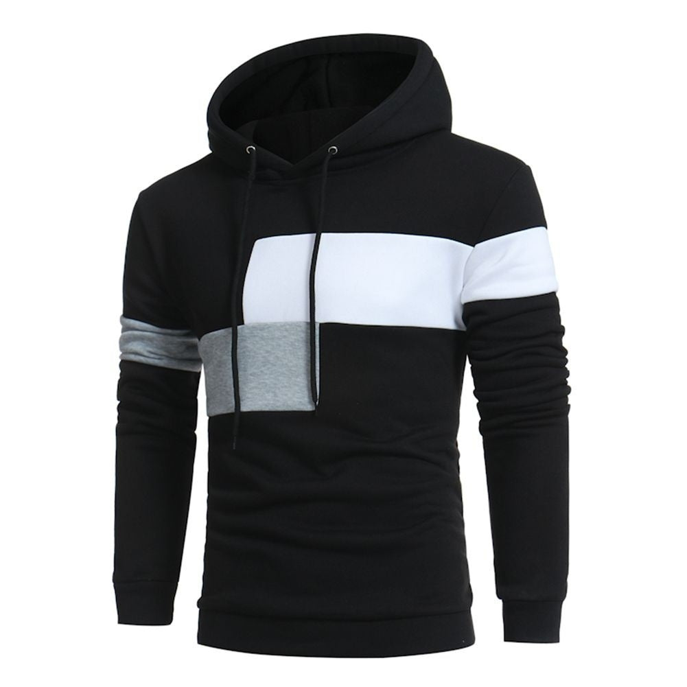 Herren sportlicher Kapuzenpullover mit Farbblockdesign EB
