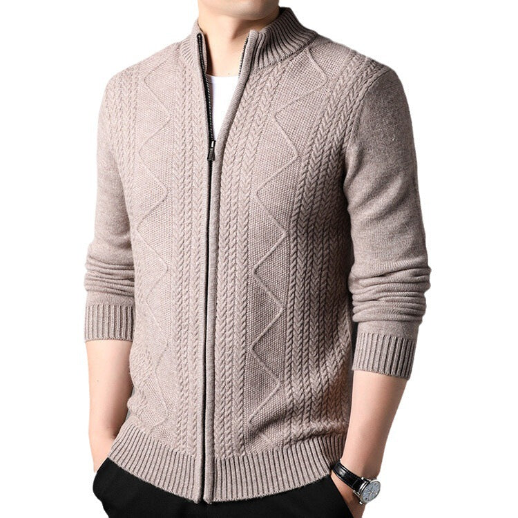 Herren Strickjacke im modernen Kabelstrickdesign EB