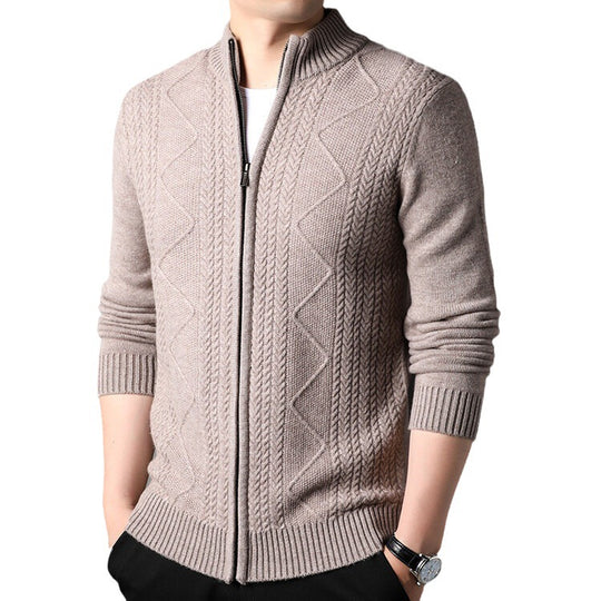 Herren Strickjacke im modernen Kabelstrickdesign EB