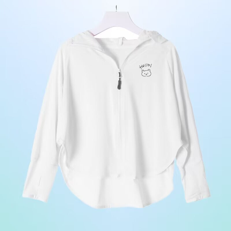 Damen atmungsaktive Sonnenschutzjacke mit Reißverschluss EB