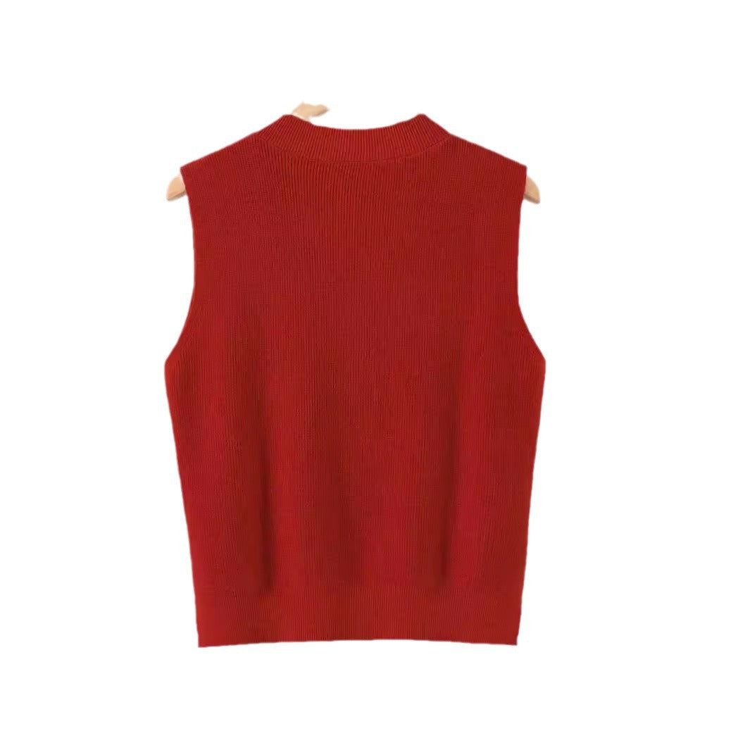 Damen elegantes V-Ausschnitt Strickoberteil EB