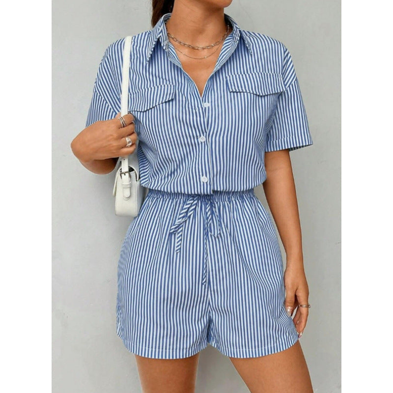 Damen Kurzoverall mit taillierter Passform und praktischen Taschen EB