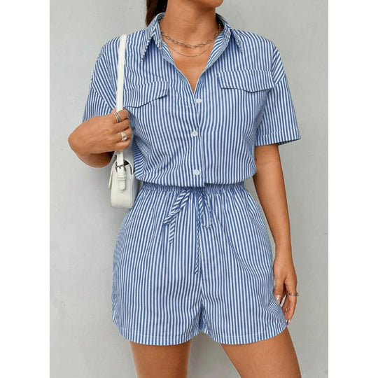 Damen Kurzoverall mit taillierter Passform und praktischen Taschen EB