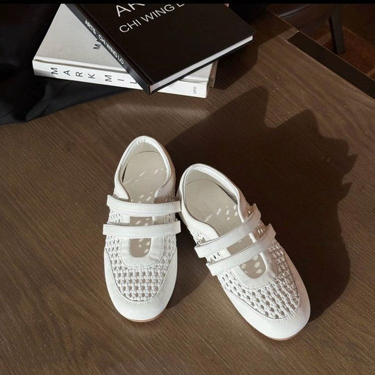 Damen Bequeme und stylische Freizeit-Ballerinas mit verstellbarem Riemchen EB