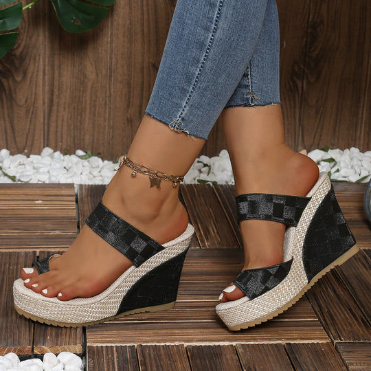 Damen Wedge-Sandalen mit atmungsaktivem Obermaterial und komfortablem Fußbett EB