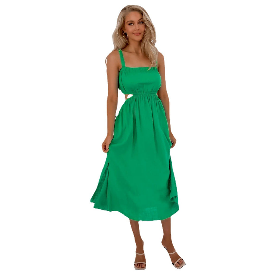 Damen Midikleid mit raffiniertem Schnitt und seitlichen Cut-Outs EB