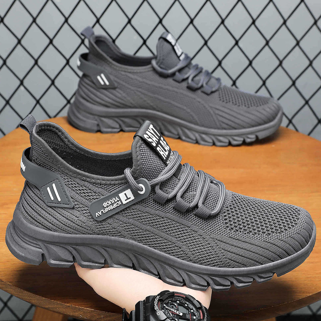 Herren nan atmungsaktiver Strick-Chunky-Sneaker mit elastischem Einstieg, stabiler Dämpfungssohle und Zuglasche EB