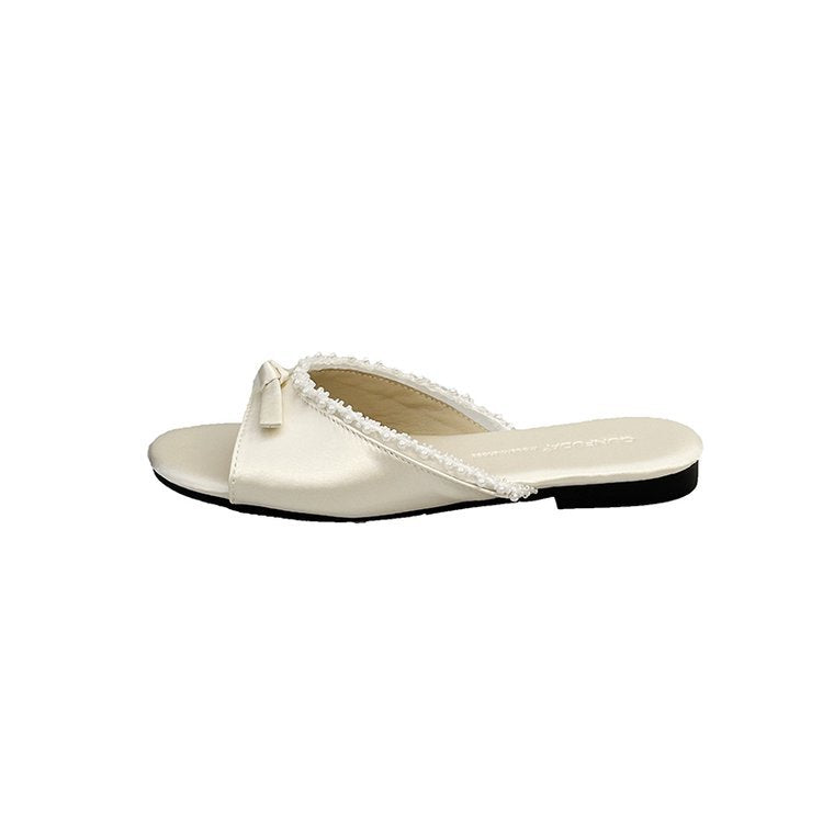 Damen elegante Sandalen mit zarter Schleifenverzierung EB