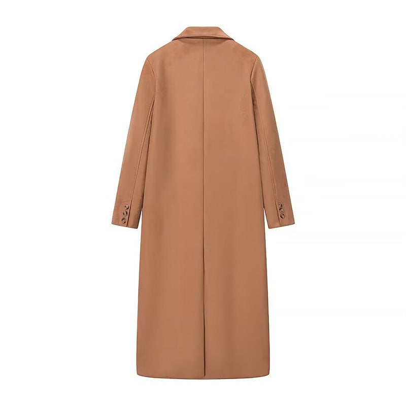 Damen eleganter doppelreiher Wollmantel EB