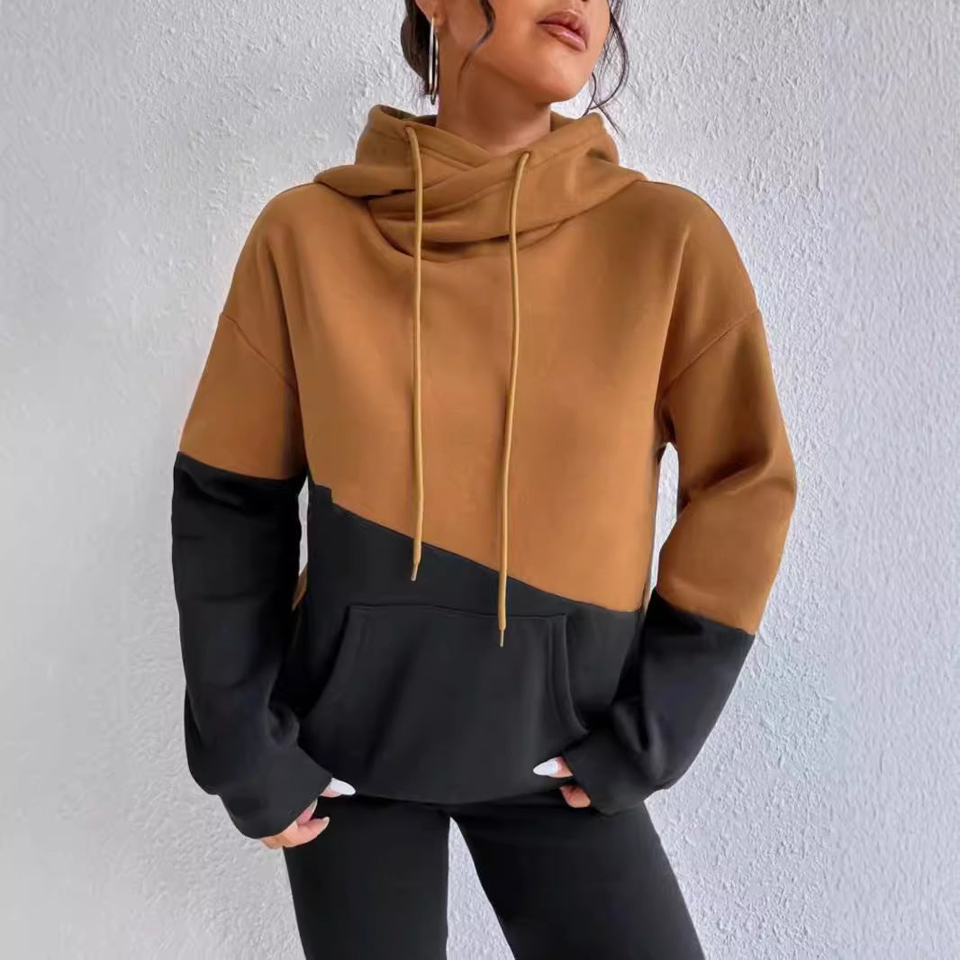 Damen Hoodie mit hochgeschlossenem Kragen EB