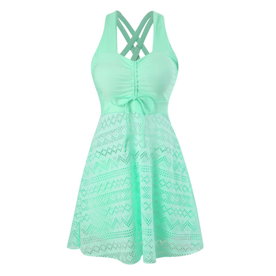 Damen Sportliches Sommerkleid mit raffinierten Trägern EB