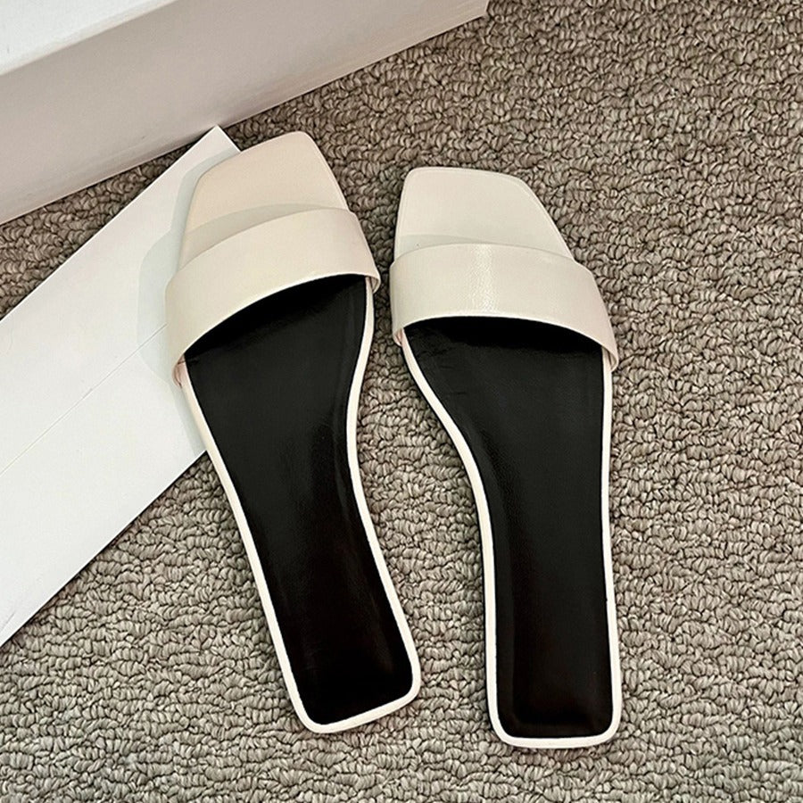 Damen Elegante und moderne Slides mit breitem Riemen EB