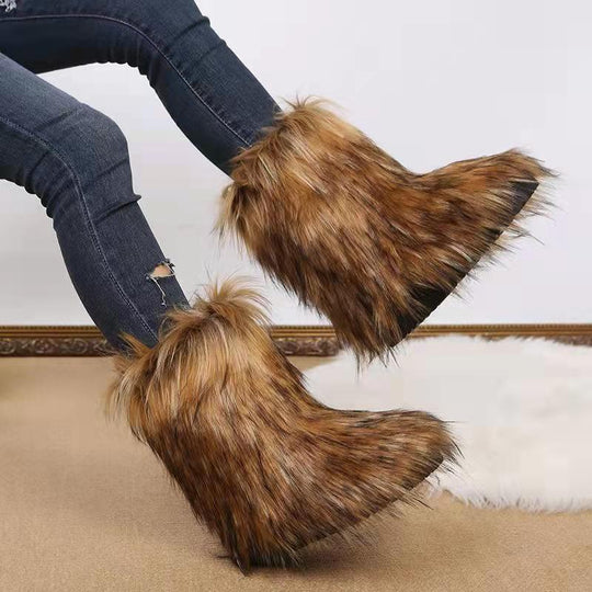 Damen Winterstiefel mit kuscheligem Kunstfell-Futter und rutschfester Sohle EB