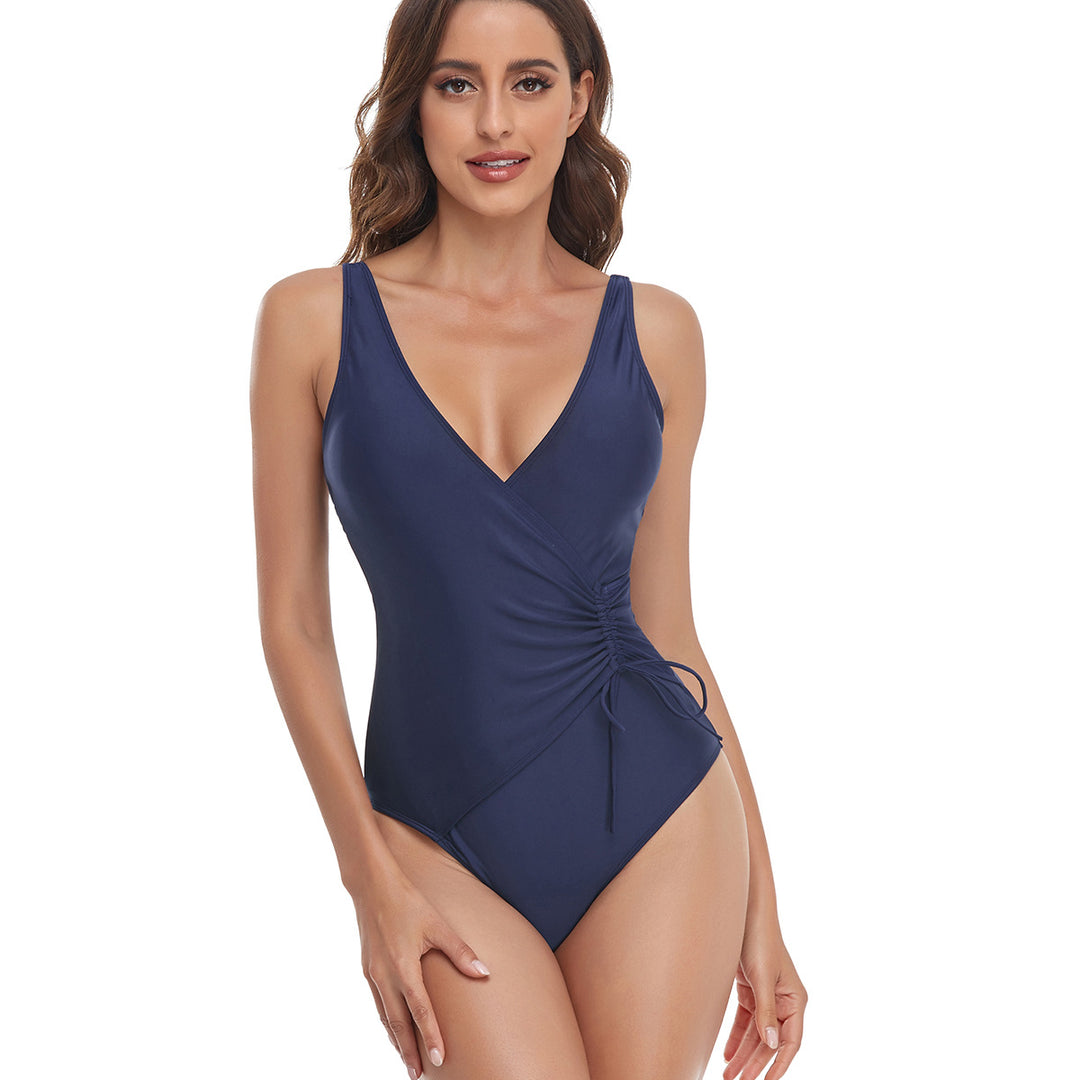 Damen Schwimmanzug mit elegantem Wickeldesign und Raffung EB