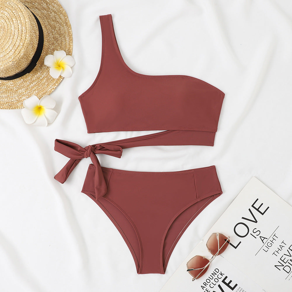 Damen Asymmetrischer Bikini mit verstellbarem Bindegurt EB