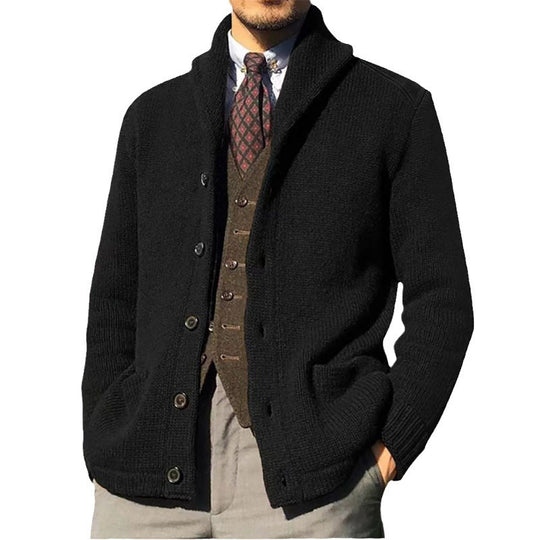 Herren Strickjacke mit schickem Kragen und Knopfdetails EB