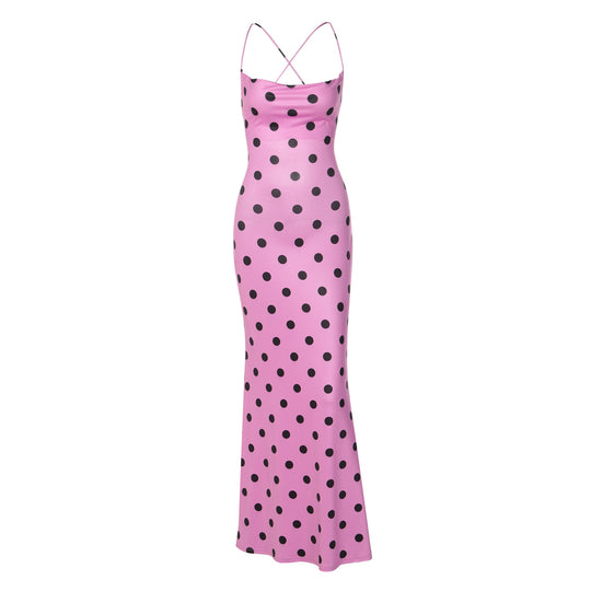 Damen Maxikleid mit anspruchsvoller Kragen- und Trägerdetails EB
