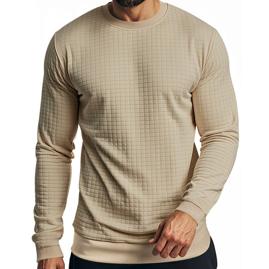 Herren Langarm-Sweatshirt mit strukturiertem Design und elastischem Bund EB