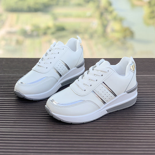 Damen nan City-Sneaker mit gedämpfter Keilsohle, gepolstertem Komfortfußbett und eleganten Metallic-Details EB