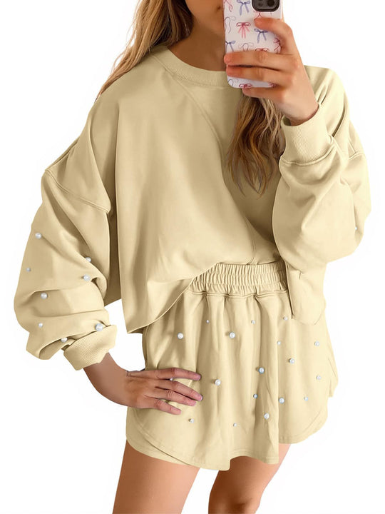 Damen Sportliches Sweatshirt- und Rock-Set EB