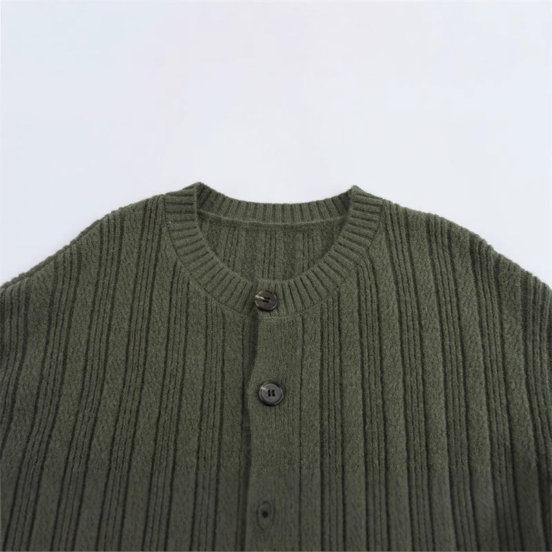 Damen Strickjacke mit feinem Rippmuster und praktischen Knöpfen EB