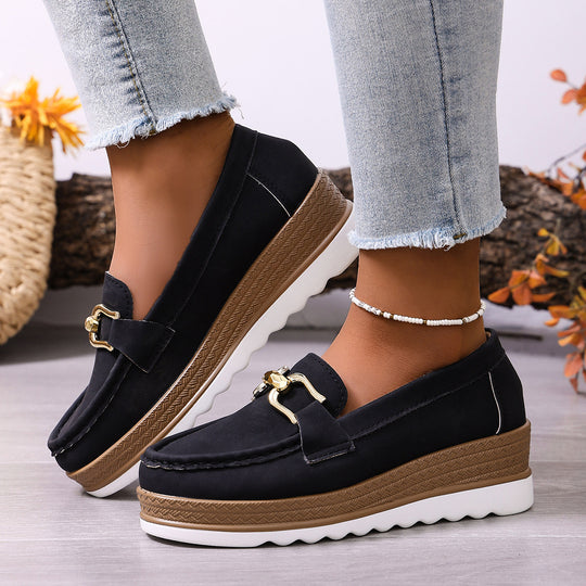 Damen Elegante Mokassins mit modischem Plateau EB