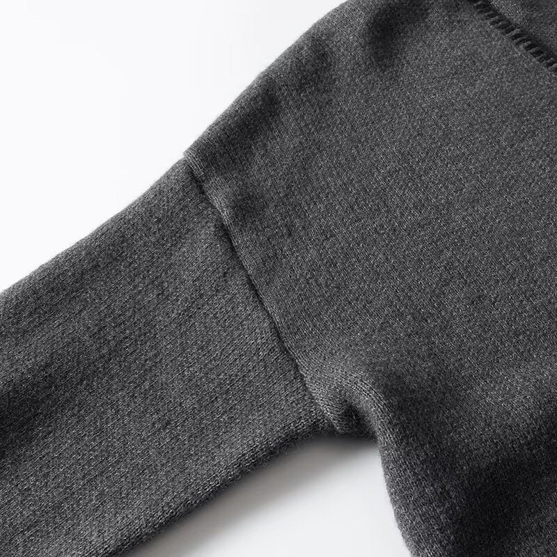 Damen lässiger Strickpullover mit V-Ausschnitt und praktischen Taschen EB