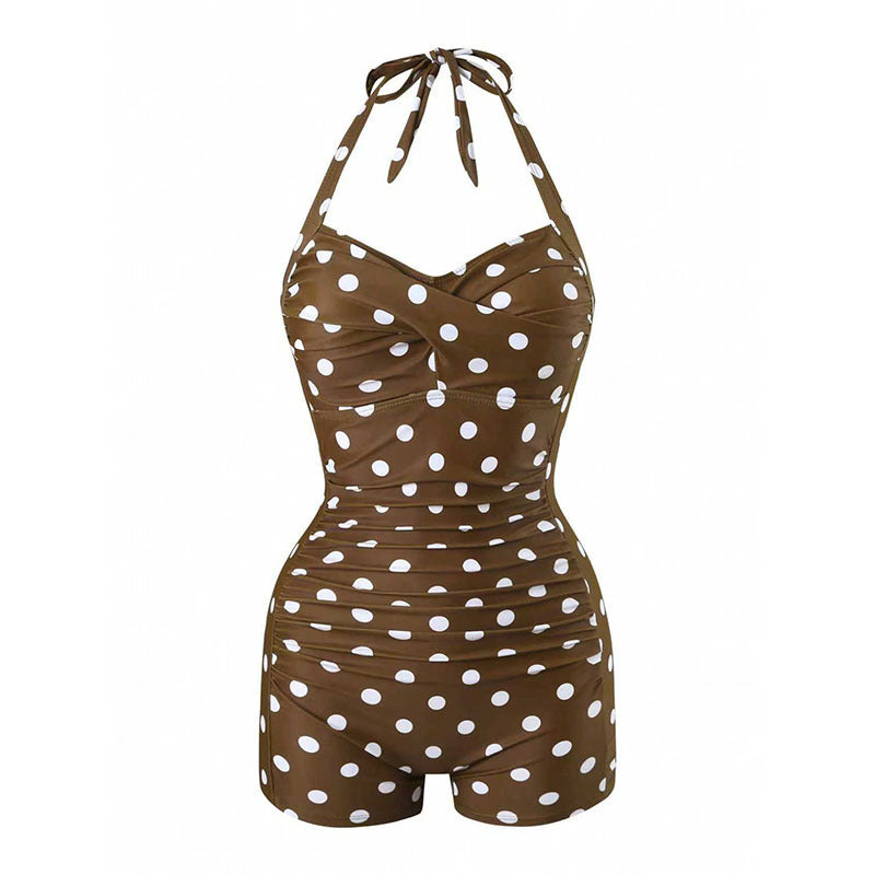 Damen Halterneck Badeanzug mit schmeichelnder Raffung EB