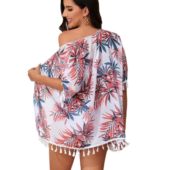 Damen Strandkleid mit Fransen EB