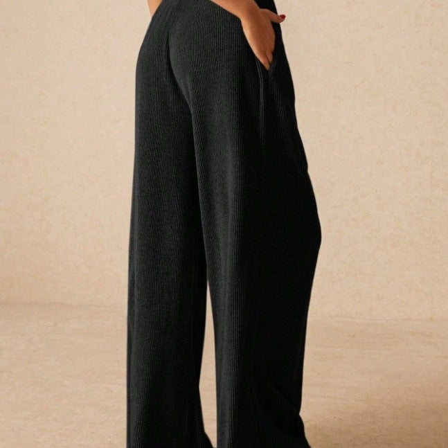 Damen weite Freizeithose mit elastischem Bund und Kordelzug EB