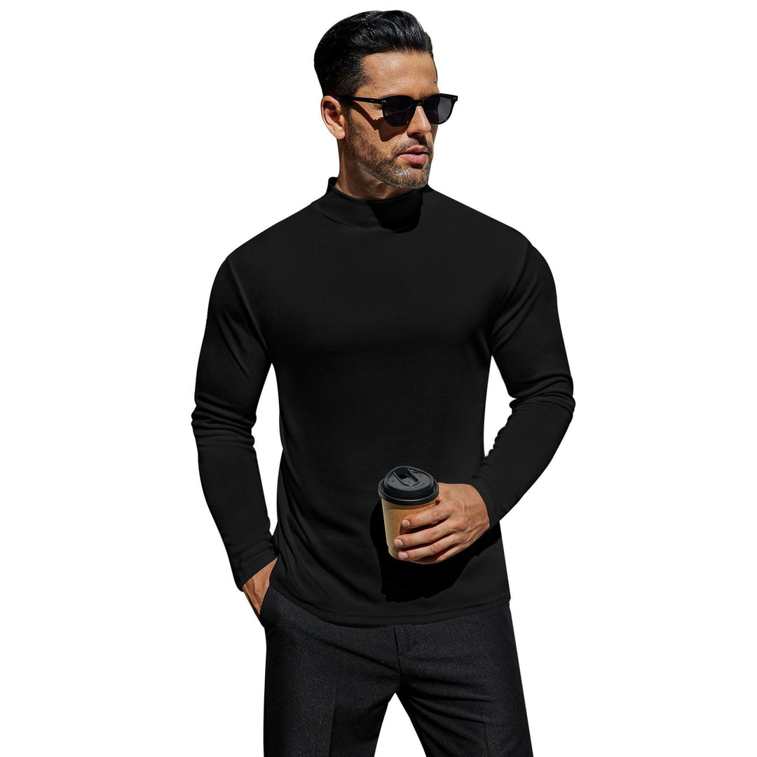 Herren Stehkragen Pullover Aus Weichem Baumwollmix EB