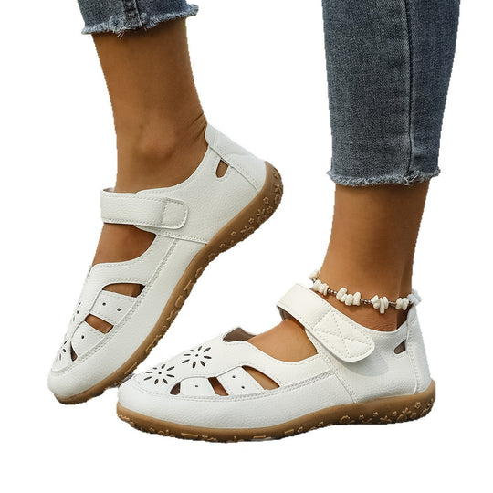 Damen Komfortable und atmungsaktive Sandaletten mit verstellbarem Klettverschluss EB