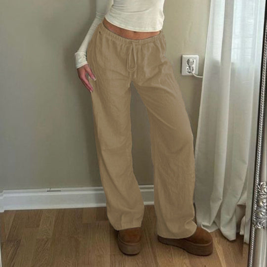Damen nan weite Jogginghose mit hohem Bund Tunnelzug und Palazzo-Silhouette EB