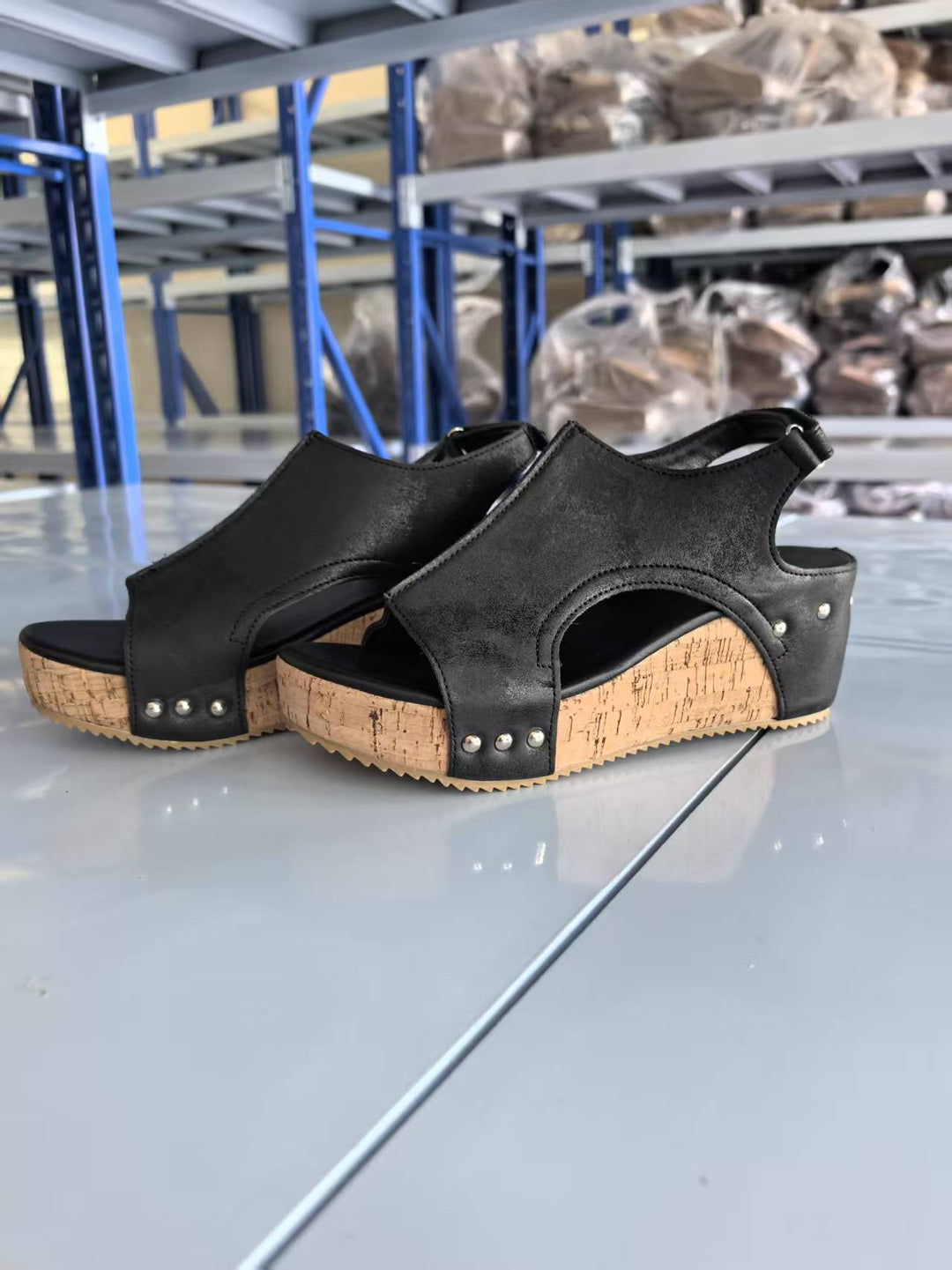 Damen Wedge-Sandalen mit ergonomischer Fußbettung und modischem Korkdesign EB