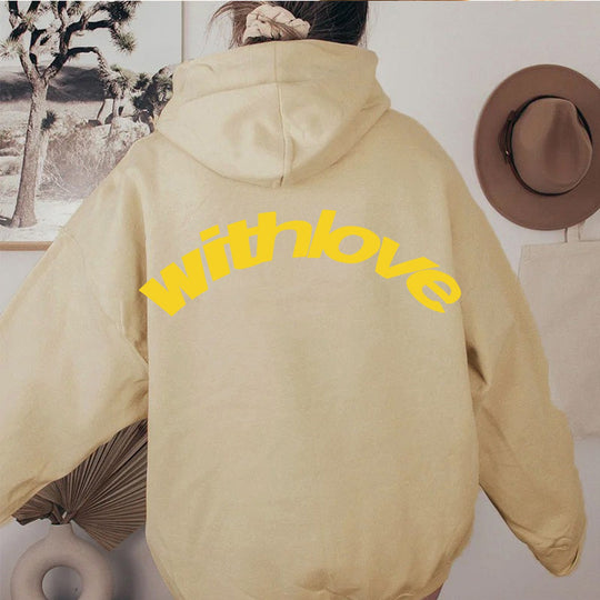 Unisex nan oversized Kapuzenpullover mit großflächigem Rückenprint, Kängurutasche und gerippten Bündchen EB