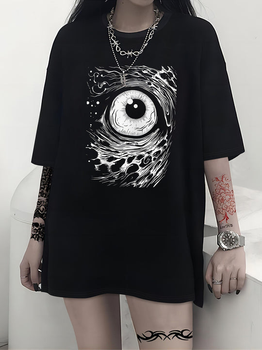 Damen T-Shirt mit künstlerischem Skelettmotiv und einzigartigem Druck EB