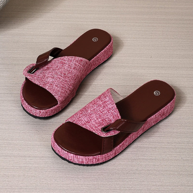 Damen bequeme Schlappen mit modischem Faltendesign EB