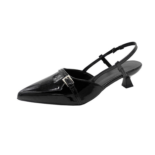 Damen elegante Slingback-Pumps mit spitzem Zehenbereich und verstellbarem Riemchen EB