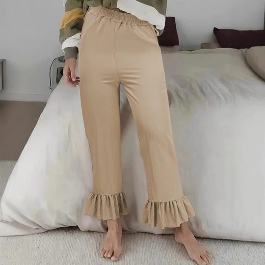 Damen Flauschige Culotte mit Volantabschluss EB