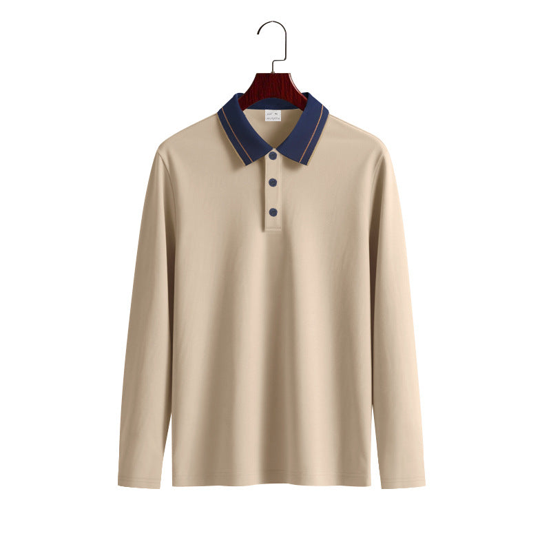 Herren Langarm Poloshirt mit raffiniertem Kragen und modischen Akzenten EB
