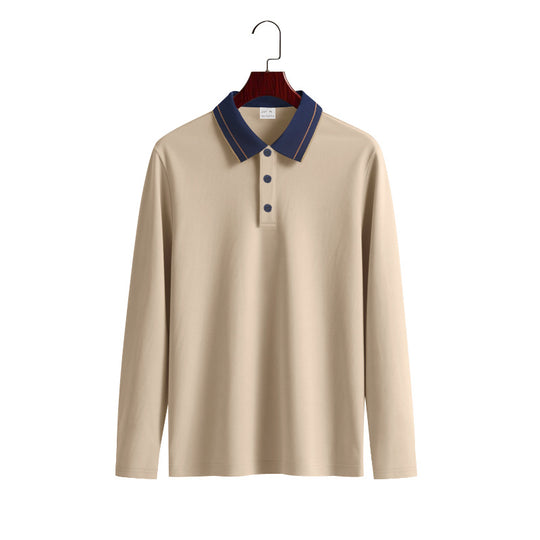 Herren Langarm Poloshirt mit raffiniertem Kragen und modischen Akzenten EB