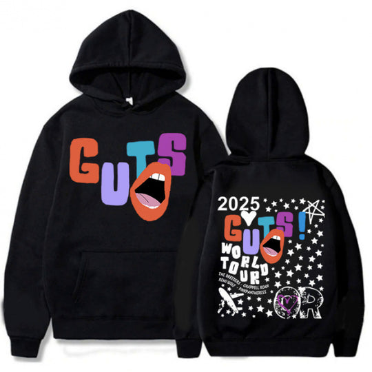 Damen Kapuzenpullover mit kreativen Grafikelementen und einzigartigem Tour-Print EB