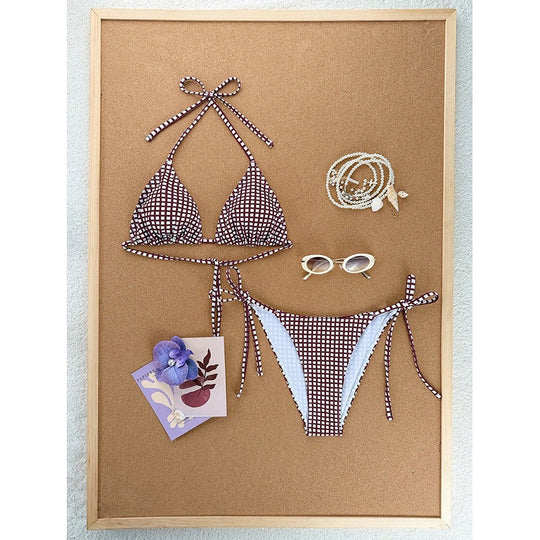 Damen Triangel-Bikini mit Animal-Print EB