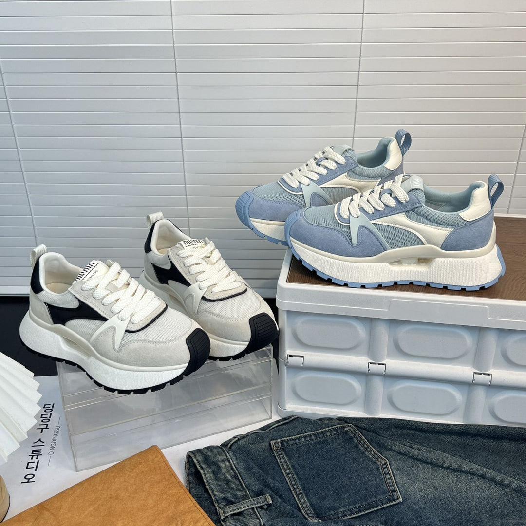 Damen moderne Chunky Sneakers mit elastischem Obermaterial und rutschfester Sohle EB