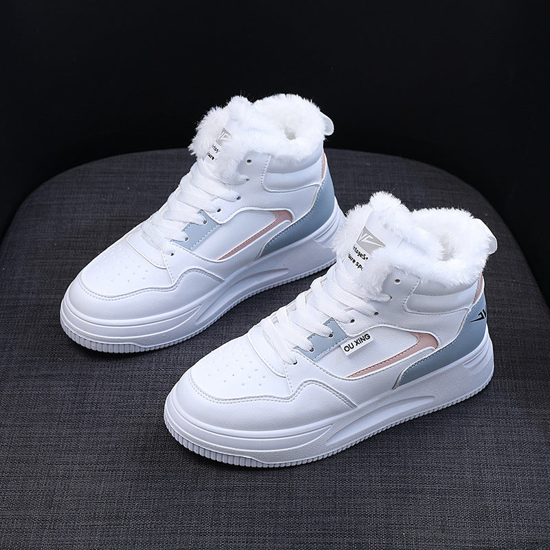 Damen warme High-Top Sneakers mit kuscheligem Innenfutter EB