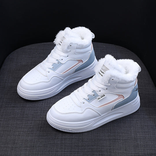 Damen warme High-Top Sneakers mit kuscheligem Innenfutter EB