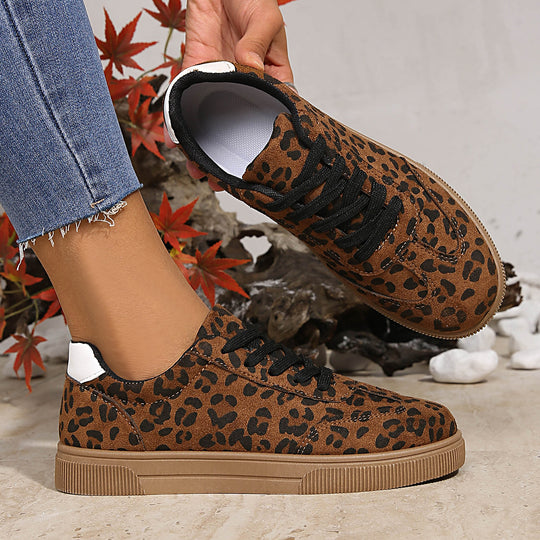 Damen Sneakers im attraktiven Leopardenmuster mit atmungsaktiver Oberflächenstruktur EB