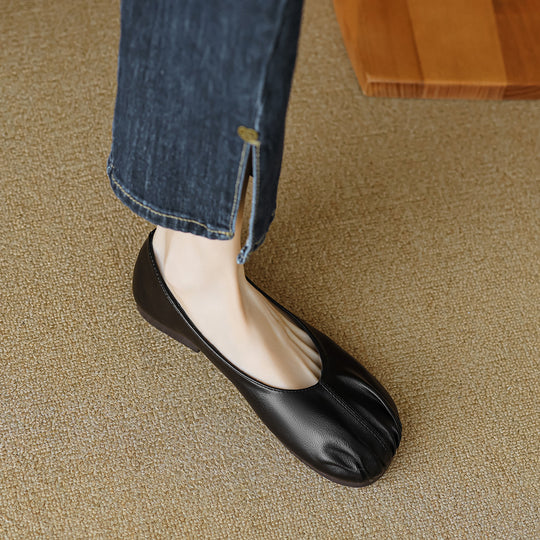 Damen elegante Ballerinas mit raffiniertem Faltendesign EB