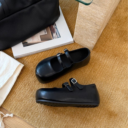 Damen Komfortable Mary Jane Schuhe mit dekorativen Schnallen EB